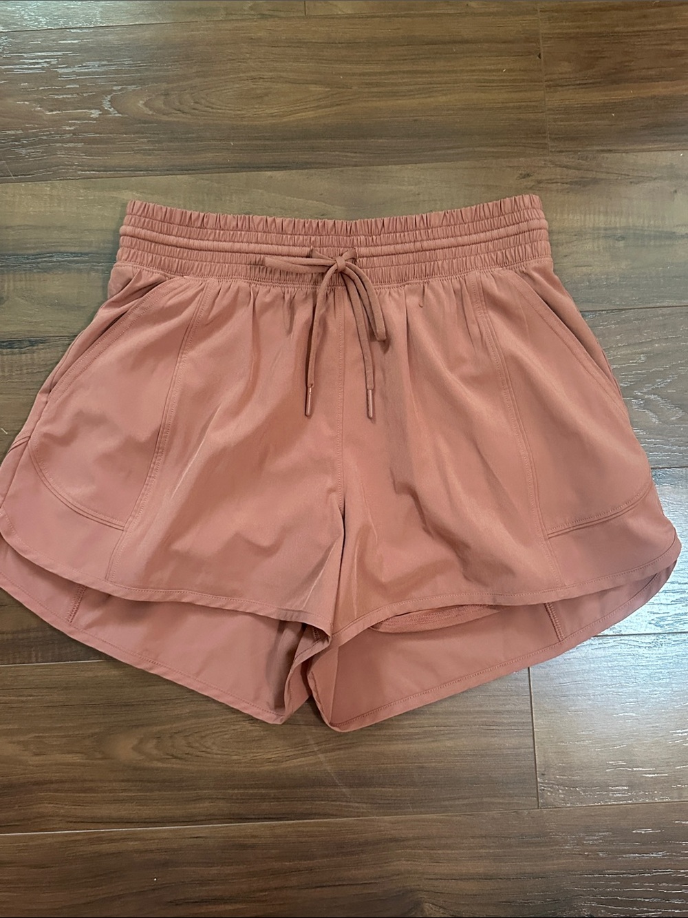 Burnt orange Drawstring Athletic Shorts - Women's Active Shorts